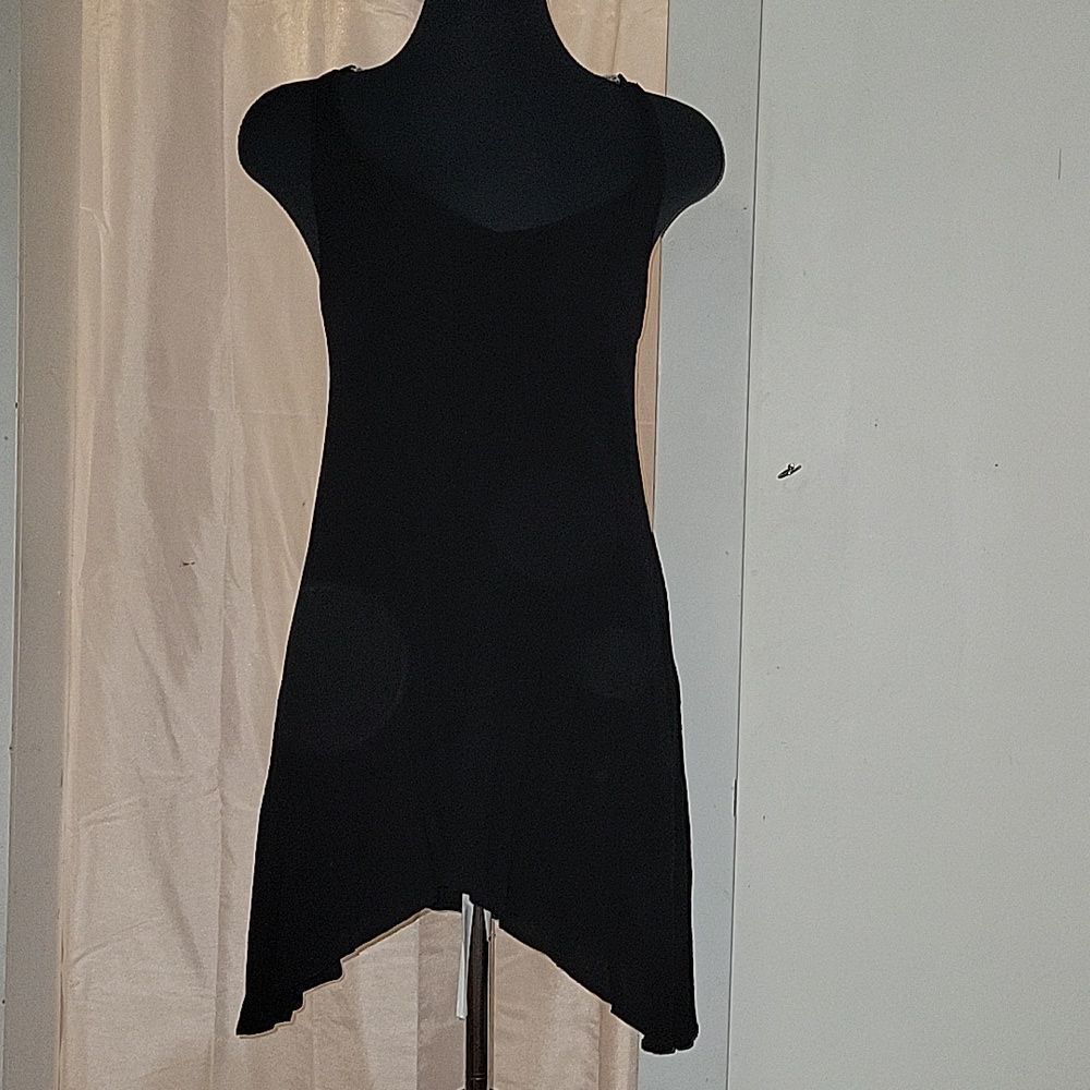 AQUA black and crochet tunic